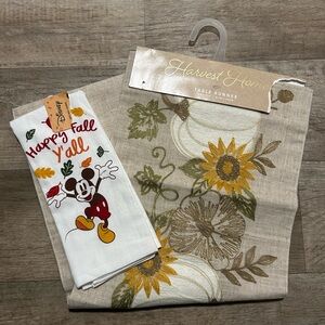 Bundle of “fall” themed towel and table runner